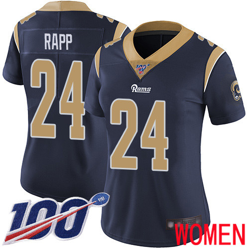 Los Angeles Rams Limited Navy Blue Women Taylor Rapp Home Jersey NFL Football #24 100th Season Vapor Untouchable